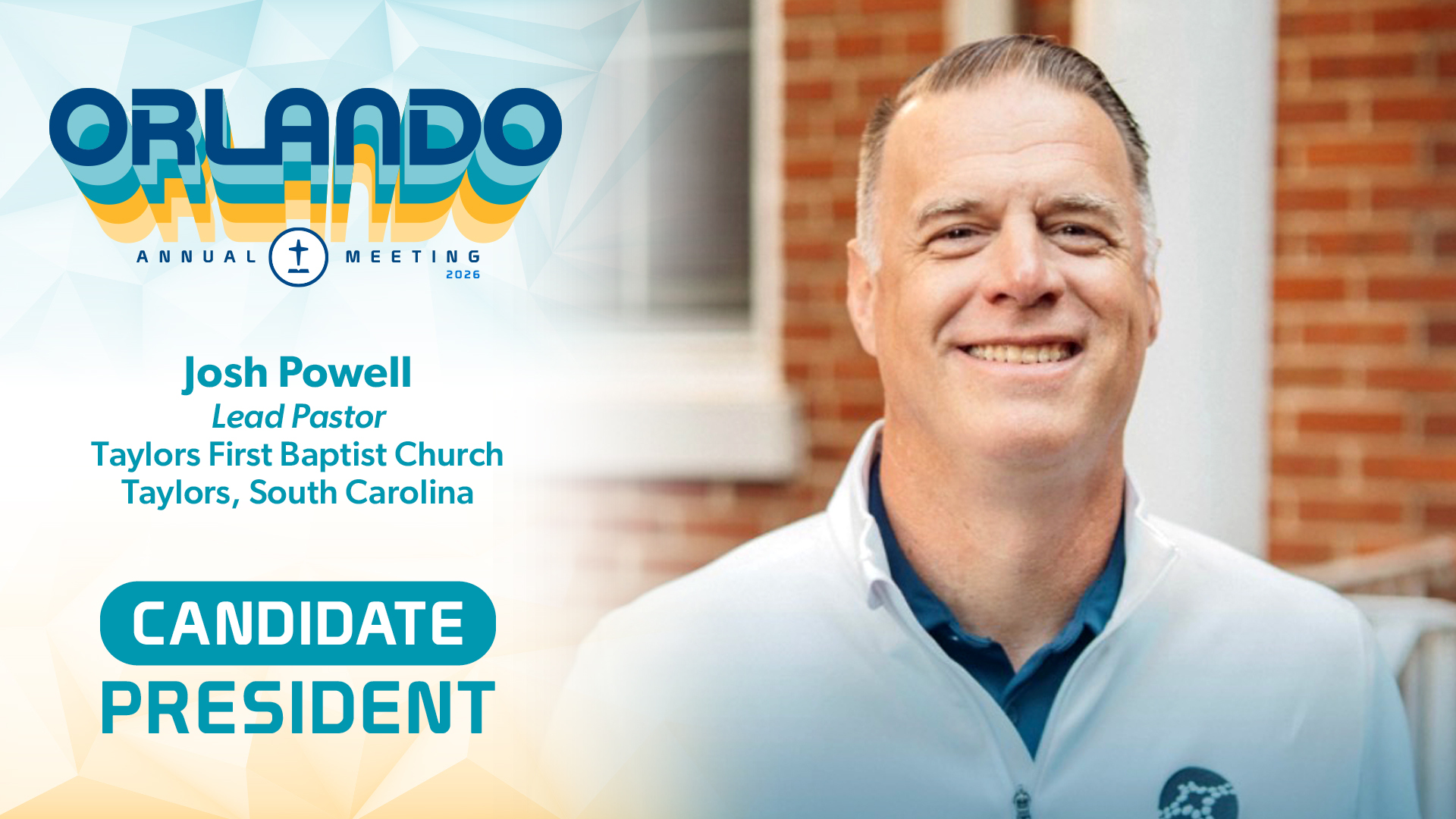 South Carolina pastor Josh Powell to be nominated for SBC president in Orlando