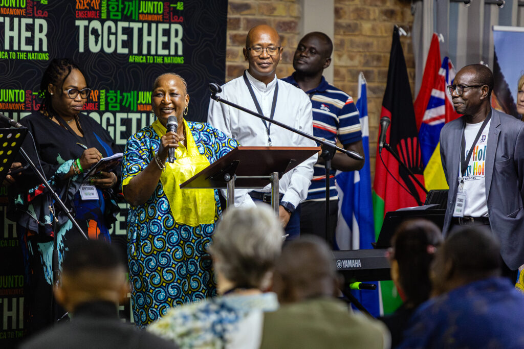 African church leaders participating in group activities during the Together Africa to the Nations conference in Johannesburg South Africa